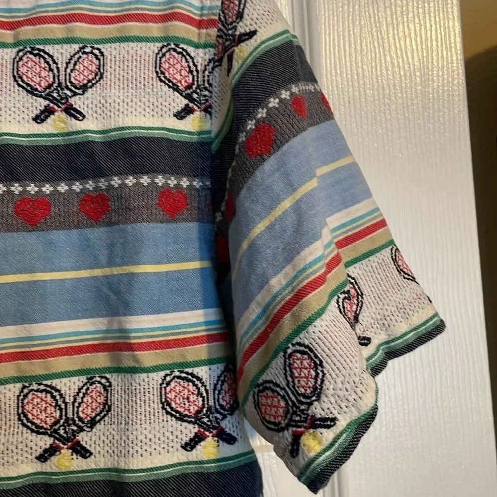 Cabin Creek women’s vintage tennis racket button down shirt size medium - Picture 6 of 9
